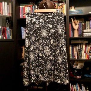 **GAP** Black and White High-Low Midi Skirt